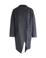 Celine Collarless Coat In Black Wool Fr36