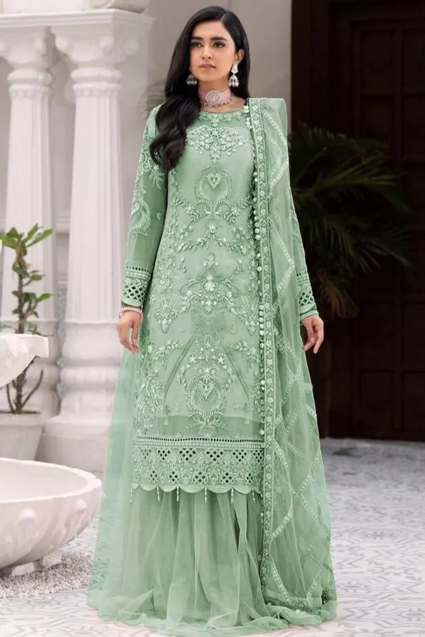 You Sabah Georgette Wholesale Crop Top Gown Catalog