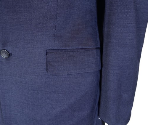AWEARNESS KENNETH COLE~BLUE WOOL BLEND HOPSACK SLIM FIT SUIT 42R PANTS 34X29.5 - Picture 7 of 16
