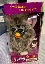 RARE Vintage 1998 New in Box Owl Furby Long Grey Fur 70-800 Tiger SEALED.