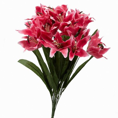 Factory Direct Craft Fuchsia Artificial Tiger Lily Bush