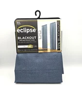 Eclipse Blackout Rod Pocket ONE Panel Curtain Drape 42"x84" Stone Blue