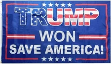 Trump 2024 (USA Overlay) Won Save America Blue 3'x5' Polyester Flag Banner 