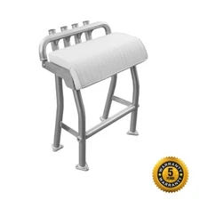 Dolphin T Top Pro Leaning Post 29in White Cushion Marine Leather Seat 5 Yrs Wty