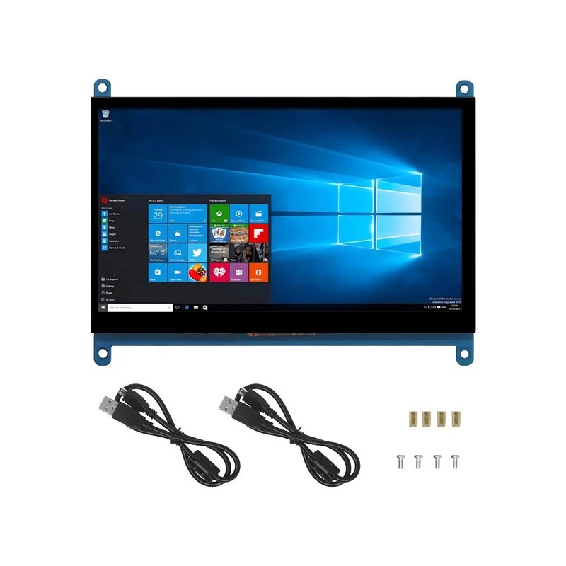 7" Raspberry Pi 4/3/2/B/B+/A+ Monitor 1024x600 IPS 5-Points Touchscreen HDMI