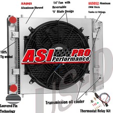 4Row Aluminum Radiator Shroud Fan For 93-99 Land Rover Defender Discovery 300TDI