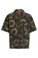 HUGO by hugo boss Oversized Printed Camp Shirt Sunflowers Size Medium NEW 148