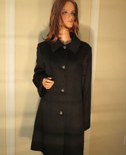 Nwt Women Fleurette Black 50% Cashmere 50% Wool Car Fitted Coat Jacket 16 $995.0