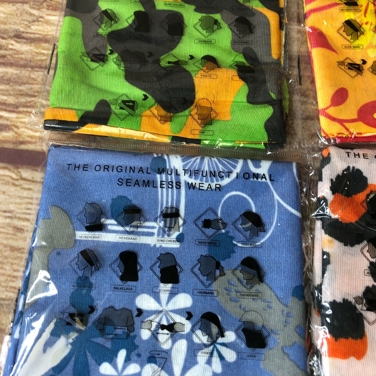 Original Multifunctional Seamless Wear Head Face Gater Cover FOUR PACK