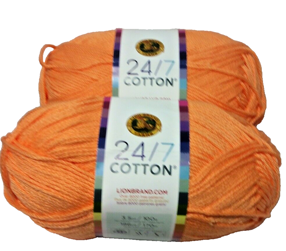 Lion Brand 24/7 Cotton Yarn 3 Pack “Creamsicle” eBay