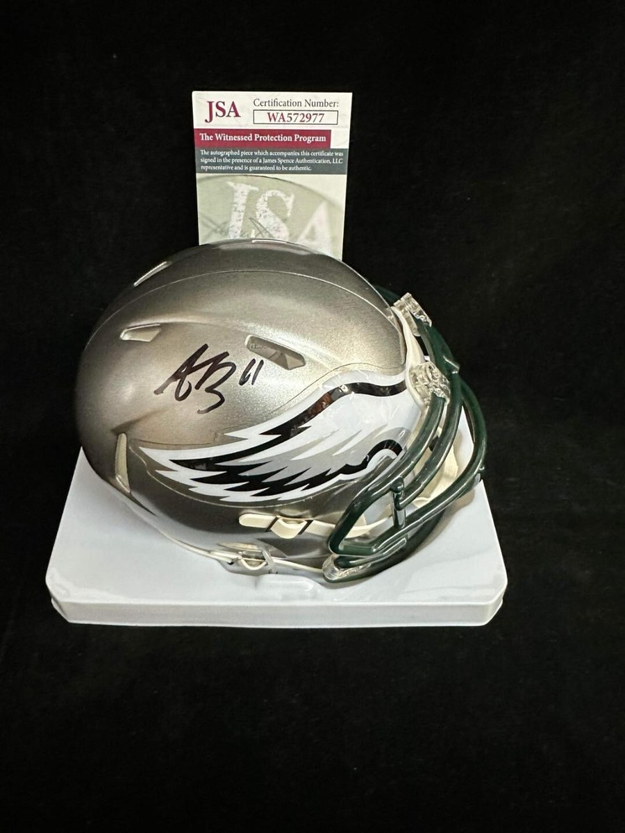 AJ BROWN Signed Autographed FLASH Mini Helmet Philadelphia Eagles