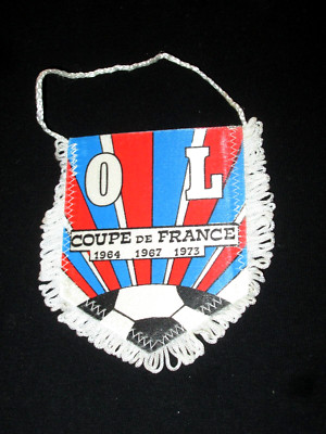 Fanion Vintage Olympique Lyonnais – Palmarès Coupe De France – Très Bon état
