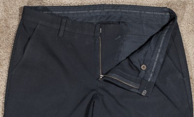 AX Armani Exchange Men's Dress Pants Black Size 34 Reg Relaxed Fit RN91714  | eBay