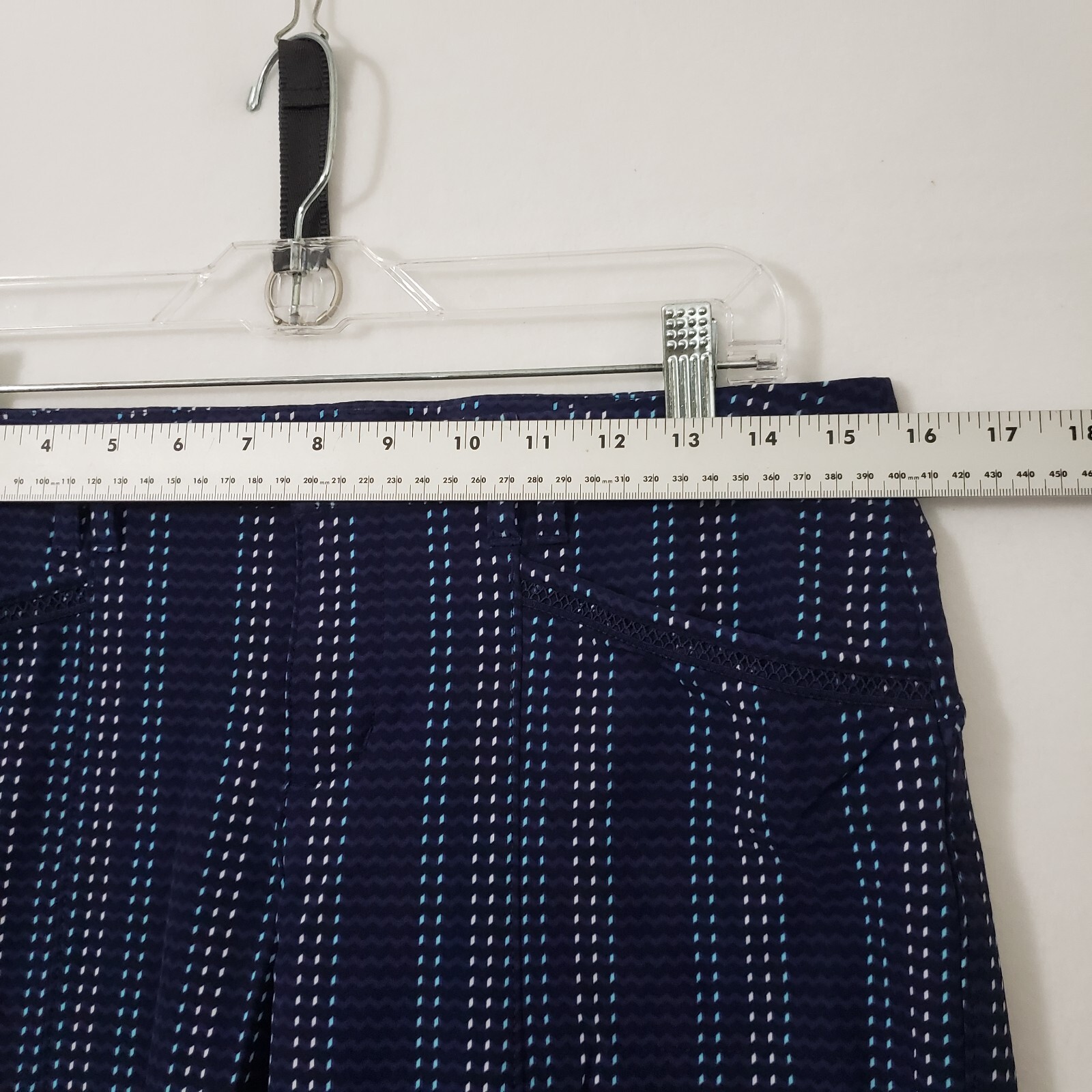 Lolë Ready 2 Pant Womens size 6 Blue Dashed Print UPF50+ Zip Pockets Lole