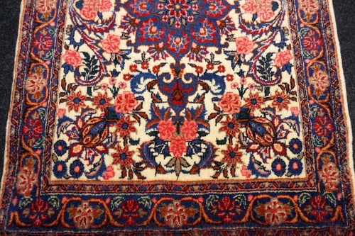Oriental Rug Bidjar 97 X 69 CM Roses Bijar Beige Persian Carpet Hand Knotted - Bild 6 von 11
