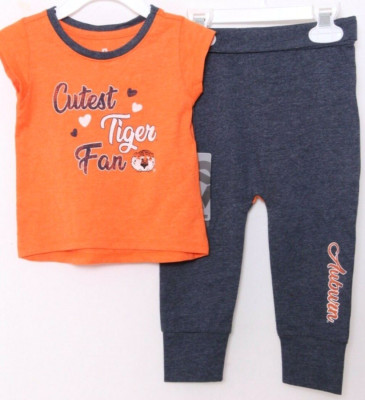 NEW Auburn AU Tigers Colosseum Orange Outfit SS Shirt Pants Infant 6-12 Months