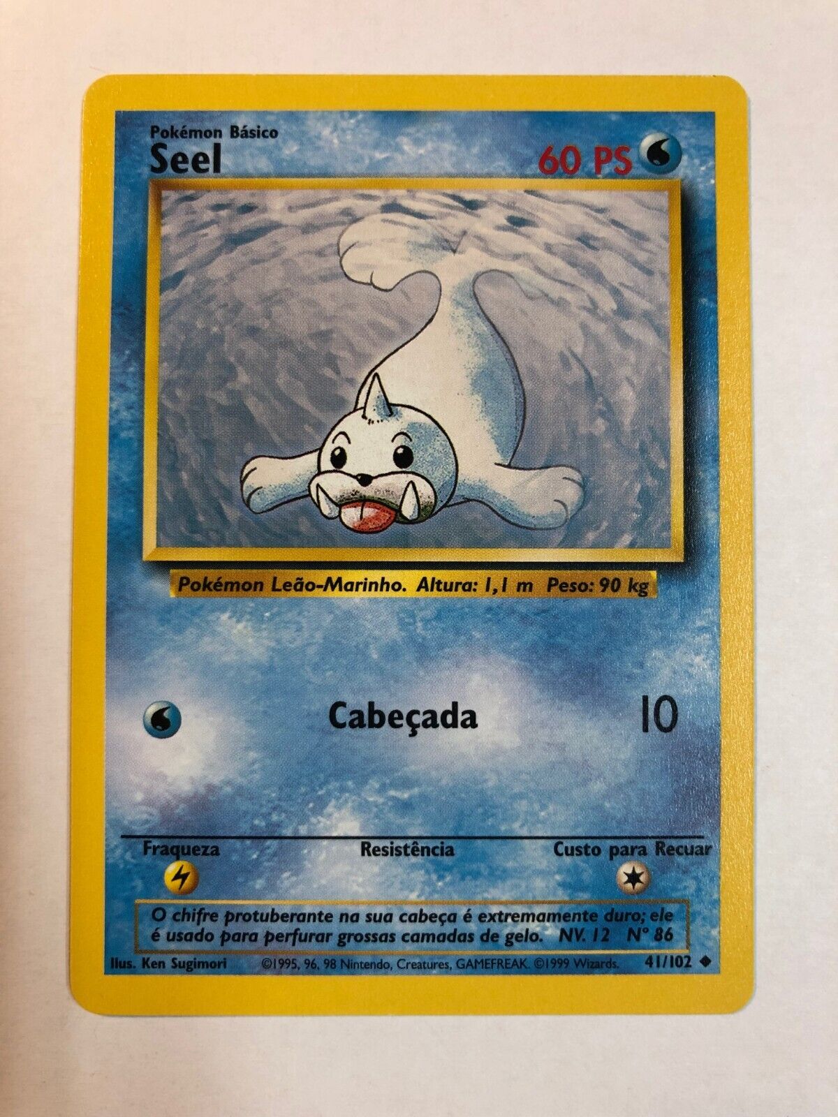 Pokémon Seel 41/102 Base Set Regular 1999 NM (Portuguese)