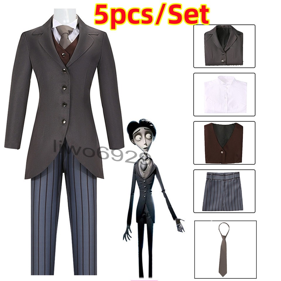 Cosplay Tim Burton Cadáver Novia Victor Van Dort Disfraz Trajes de Halloween Conjunto