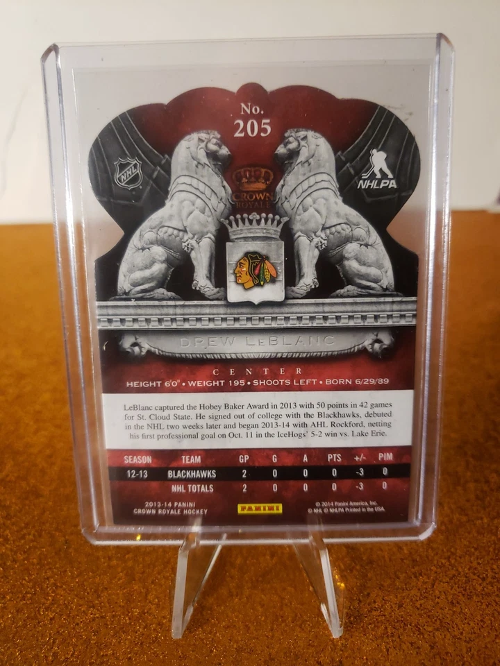 2013-14 Panini Crown Royale Rookie Royalty /499 Drew LeBlanc #205 Rookie RC - Image 2 of 2