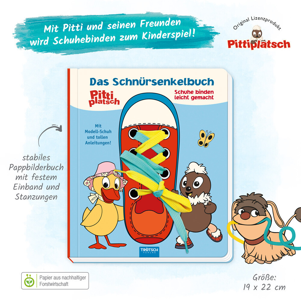 Thumbnail - Trötsch Unser Sandmännchen Das Schnürsenkelbuch Pittiplatsch Schuhe