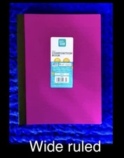 pen+gear composition book 80 Sheets Durable POLY Cover, WIDE RULED, Color Purple