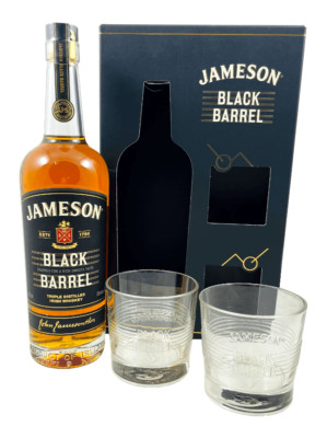 (59,37 /l) Jameson Black Barrel mit 2 Gläsern Irish Whiskey 40% 0,7l Flasche