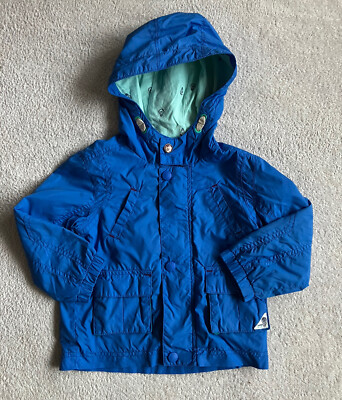 Ted Baker Baby Boy Coat Jacket Blue Green Lightweight Hood Rain 18-24  Months UK