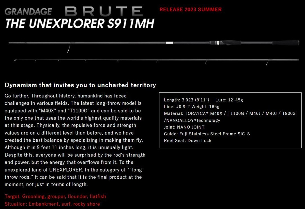 Apia Rod Spinning Grandage Brute S911MH (5936) | eBay