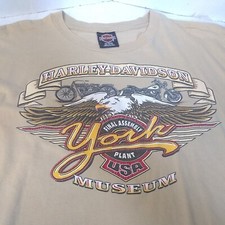 Vintage 1996 Harley Davidson Final Assembly Plant York Museum PA Size Large Tan