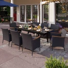 9 PCS Outdoor Dining Set Rattan Patio Furniture Set Outdoor Expandable Table