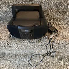 Portable CD Boombox FM Radio Black Onn. FM Presets CD Player 4RMS Headphone Jack