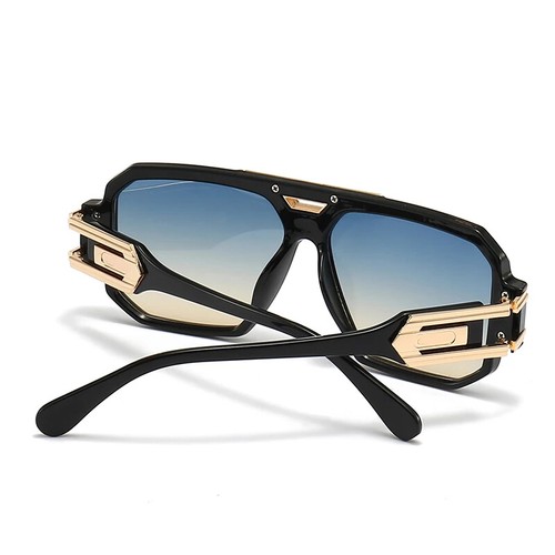 Men Designer Stylish Square Metal Sunglasses Fashion Square Gold Hip Hop Model - Picture 20 of 32