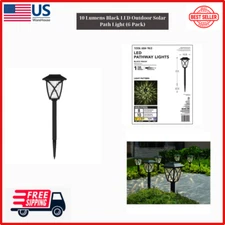 6-Pack Outdoor Solar Path Lights, Black LED Outdoor Pathway Solar Lights NEW