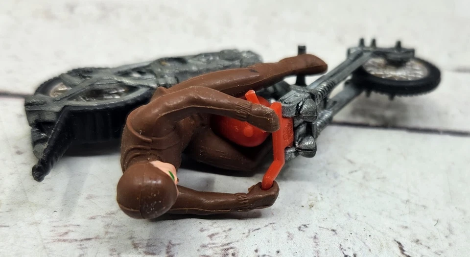 Redline Era Vintage Hot Wheels Rumblers Brown Rider Motorcycle Orange Handlebar - Image 2 of 4