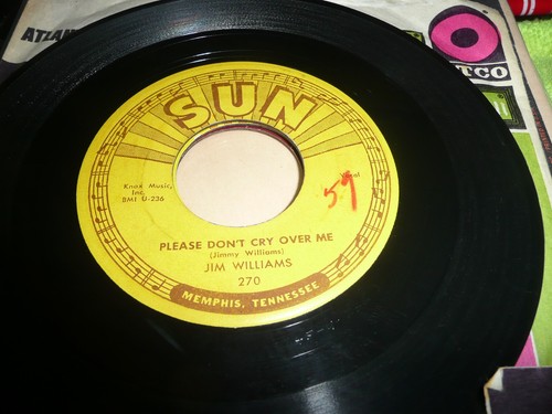 record 45 Jim Williams on SUN That Depends on You Dont Cry Over Me VG+ - Imagen 3 de 3