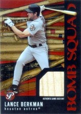 Lance Berkman relic bat patch baseball card 2003 Topps Prime Bomb Squad #PBSLB2