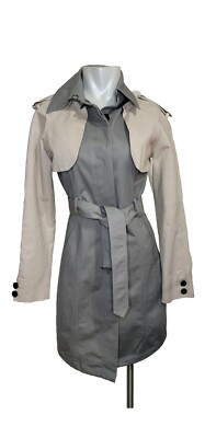 Dawn Levy Women's Trench Coat Convertible Dress XS Belaro Gilet Spencer Jacket 