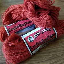 3 skeins of NOS Adobe Rust Aunt Lydias Rug/Craft/Crochet Yarn - 60 yds ea. skein