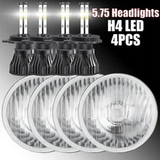 For Jaguar XJ6 XJS XJ12 4pc 5-3/4 5.75" inch Front LED Headlight Hi/Lo Beam kit