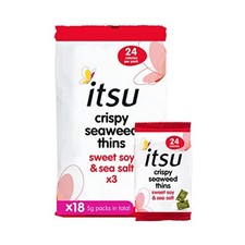 itsu Sweet Soy and Sea Salt Flavour Seaweed Thins | Crispy Seaweed Snacks | NEW