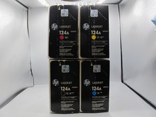 Set of 4 Sealed Genuine HP 124A Toner Set Q6000A Q6001A Q6002A Q6003A B/C/Y/M