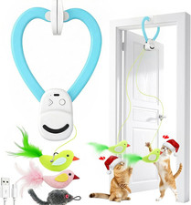 Interactive Cat Toys for Indoor Cats: Automatic Flying Bird Feather Wand Chase E