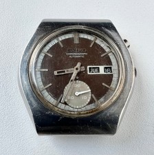 Orologio Cronografo Automatico SEIKO 6139-8020 Vintage Uomo Quadrante Marrone Per Ricambi