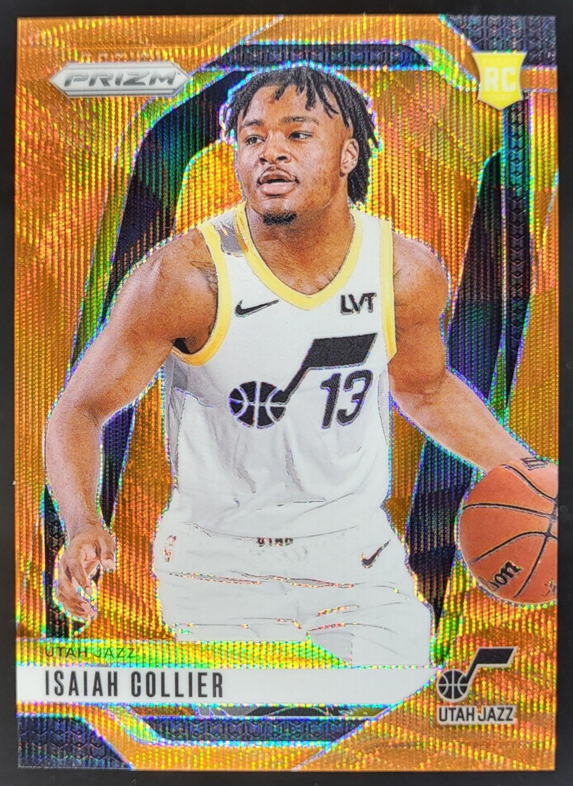 2024-25 Panini Prizm Isaiah Collier Orange Wave /60 #227 RC Utah Jazz EW