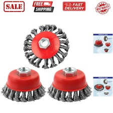 3 Pack Wire Wheel Brush for Angle Grinder, 4 Inch Angle Grinder Wire Wheel, W...