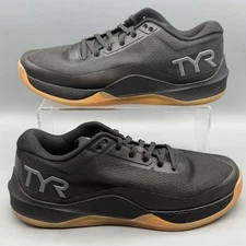 TYR CXT-2 Elite Carbon Mens 9 Trainer Lifting Gym Shoes Black Gum Soles EUC!