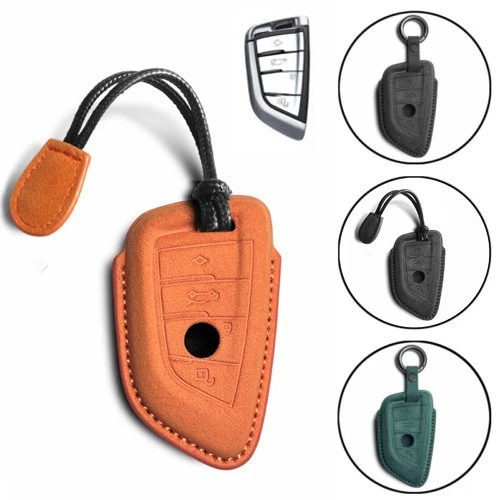 Funda de cuero gamuza para llavero de coche para BMW X1 X2 X3 X4 X5 1 2 3 4 5 6 7 M5 Foto 3 de 4