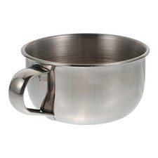 1 Pc Simple Design Men's Shaving Bowl Durable Stainless Steel Bowl Silver