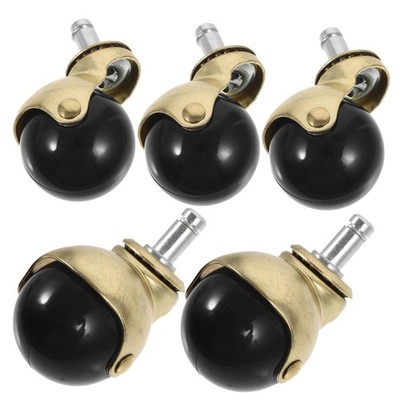 KALLORY 5pcs Gold Ball Caster Wheels for Desk and Office Chairs PP Stainless ...