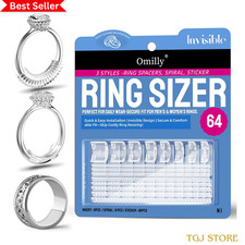 Ring Sizer Adjuster for Loose Rings, 64-Piece Set with 3 Types (Spiral Coils, Ri